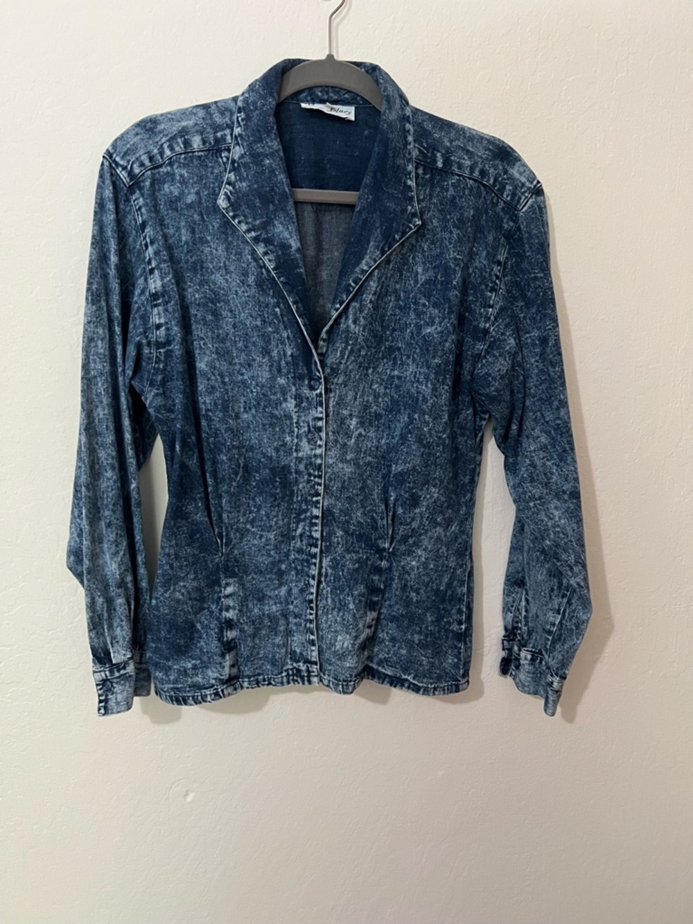 Paris Blues Vintage Acid Wash Denim Shirt-Jacket - Blue